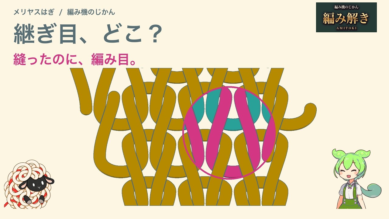 メリヤスはぎ｜継ぎ目、どこ？ 縫う糸が編み目になる【編み解き】